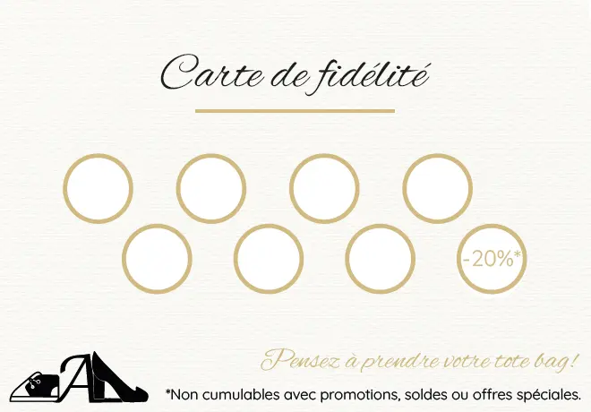 Carte de fidélité à Ruelle-sur-Touvre chez Au Soulier d’Aur