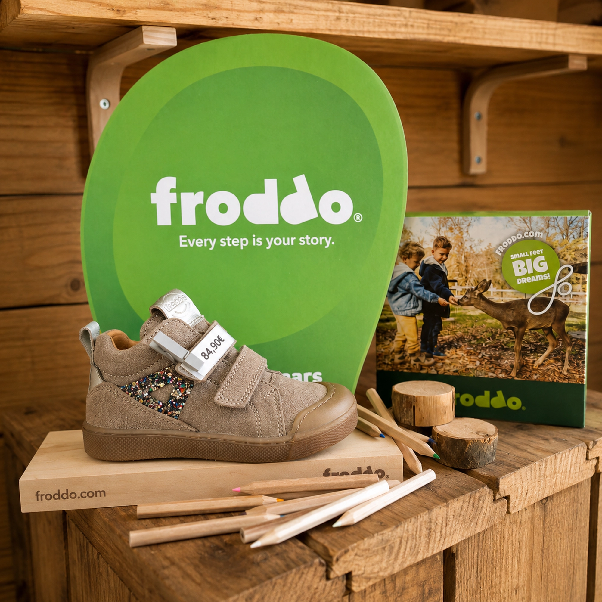 Bottillon enfant Froddo beige à détails colorés de la nouvelle collection